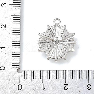 Brass Micro Pave Clear Cubic Zirconia Pendants KK-G545-03P-1