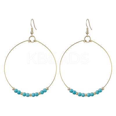 Synthetic Turquoise Dangle Earrings EJEW-JE05809-1