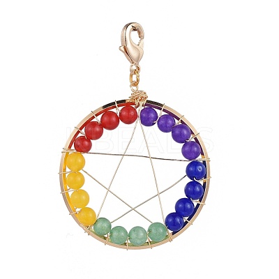 Natural Malaysia Jade Big Pentacle Pendants HJEW-JM00360-1