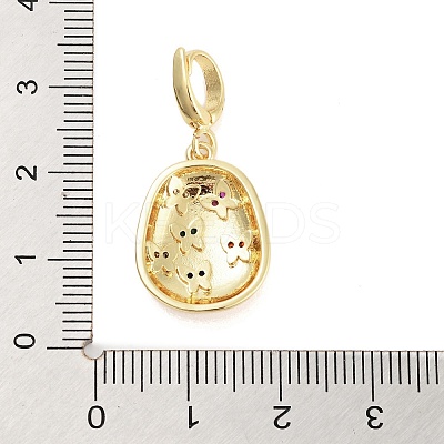Brass with Cubic Zirconia Pendants KK-G496-04G-1