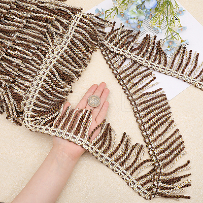 Two Tone Polyester Twisted Rope Tassel Fringe Trimming DIY-WH0304-703A-1
