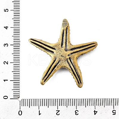 Brass Starfish Miniature Figurines Statues for Home Office Desktop Ornament KK-S335-06AB-1