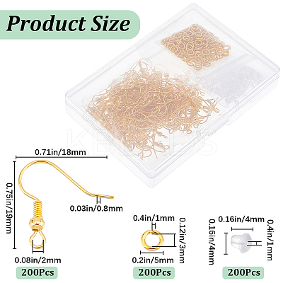 200Pcs Brass Earring Hooks KK-SP0001-44G-1