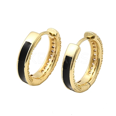 Brass Micro Pave Clear Cubic Zirconia Hoop Earrings EJEW-K276-11G-01-1