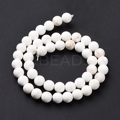 Natural Magnesite Round Bead Strands G-L358-6mm-02-1