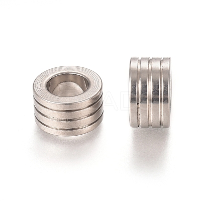 Tarnish Resistant 201 Stainless Steel Grooved Beads LS-STAS-L238-011P-1