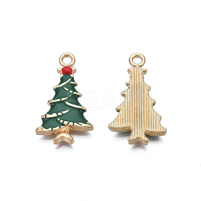 Rack Plating Alloy Enamel Pendants X-ENAM-N055-124-1