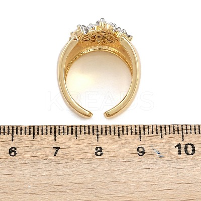 Brass Micro Pave Cubic Zirconia Cuff Rings RJEW-D333-04A-G-1