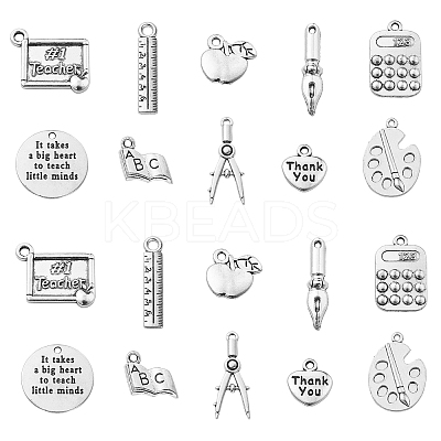 100Pcs 10 Styles Tibetan Style Alloy Pendants TIBEP-CJ0002-97-1