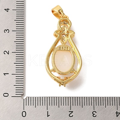 Rack Plating Brass Micro Pave Cubic Zirconia Pendants KK-L220-019G-01-1