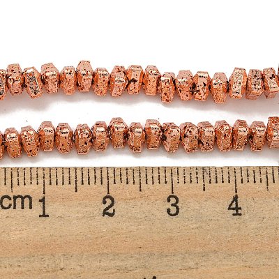 Electroplated Natural Lava Rock Beads Strands G-I360-H02-03-1