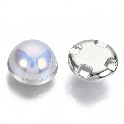 ABS Plastic Imitation Pearl Sewing Buttons BUTT-S005-12mm-01S-1