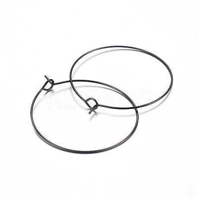 304 Stainless Steel Hoop Earring Settings Ion Plating(IP) STAS-H467-01B-35MM-1