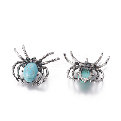 Synthetic Turquoise Brooch G-A176-C11-1-1