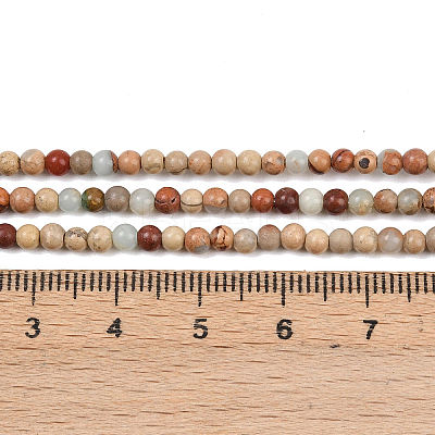 Natural Aqua Terra Jasper Beads Strands G-E444-14B-3mm-1