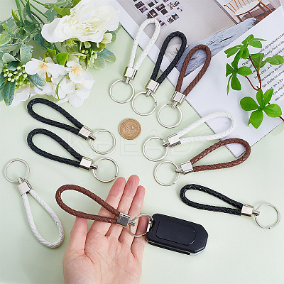 24Pcs 3 Colors Imitation Leather Keychain KEYC-CP0001-21-1