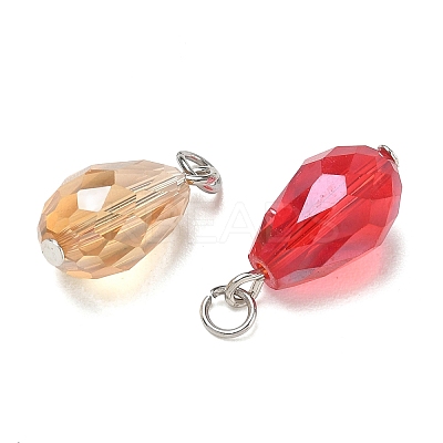 15Pcs Electroplate Glass Pendants PALLOY-JF03011-1