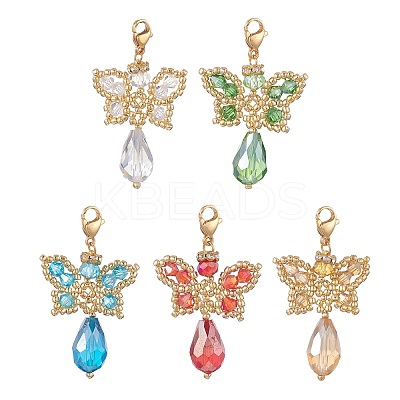 Butterfly Angel Glass Pendant Decoration HJEW-MZ00007-1