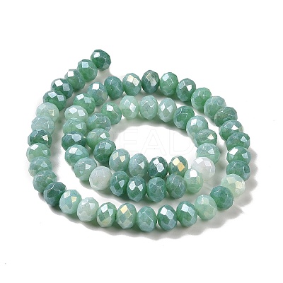 Faceted Electroplated Glass Beads Strands X-GLAA-C023-02-B08-1