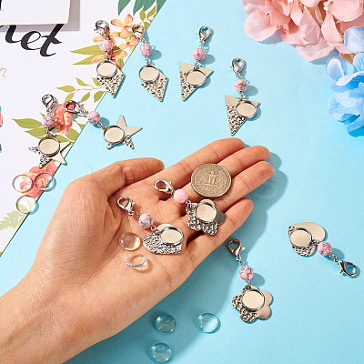 20Pcs 5 Styles 304 Stainless Steel Pendant Decoration HJEW-TA0001-28-1