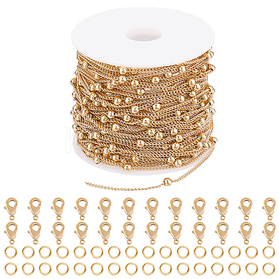 DIY Brass Curb Chain Bracelet Necklace Making Kit DIY-BBC0001-87G-1