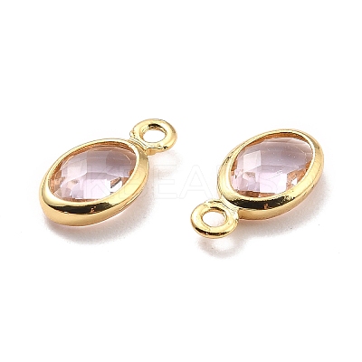 Eco-Friendly Brass with Glass Pendants KK-K268-01U-1