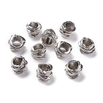 Tibetan Style Alloy Tube Barrel Beads TIBEB-LF11253YKG-AS-LF-1