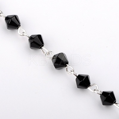 Handmade Bicone Glass Beads Chains for Necklaces Bracelets Making AJEW-JB00040-05-1