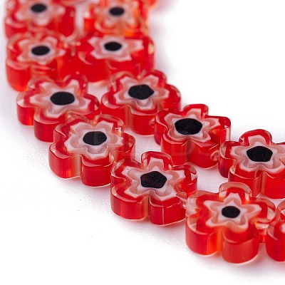 Handmade Millefiori Glass Bead Strands X-LAMP-J035-8mm-07-1