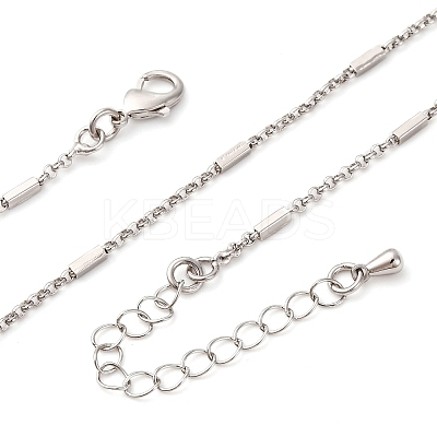 Brass Cuboid Link Rolo Chain Necklaces MAK-L045-02P-1