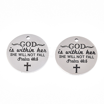 Non-Tarnish 201 Stainless Steel Pendants STAS-T064-38P-30-1