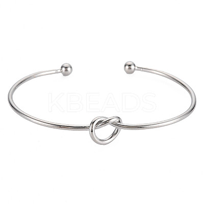 Non-Tarnish Knot Shape Cuff Bangle BJEW-N013-007-1