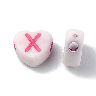 Opaque Acrylic Heart Beads SACR-YW0001-54-1