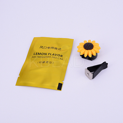 Sunflowers PVC Plastic Car Air Vent Decorations AJEW-WH0017-16A-1