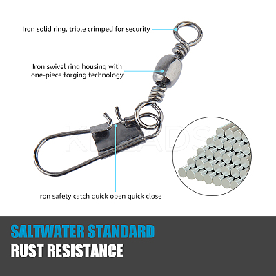 100Pcs Iron with Carbon Steel Fishing Rolling Bearing Connector FIND-CA0009-79-1