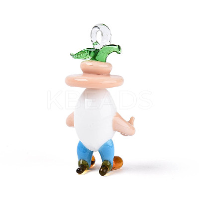 Handmade Lampwork Cartoon Onion Pendants LAMP-T025-11E-1