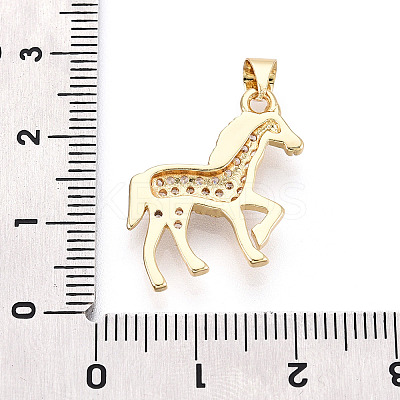 Brass Micro Pave Clear Cubic Zirconia Pendants KK-T080-11G-1