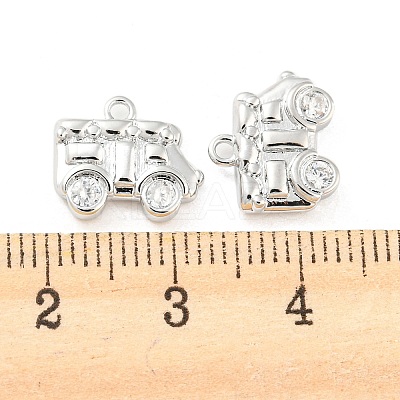 Brass Micro Pave Cubic Zirconia Pendants KK-E090-17P-1
