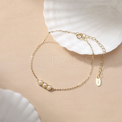 925 Sterling Silver Link Bracelets BJEW-D343-03G-1
