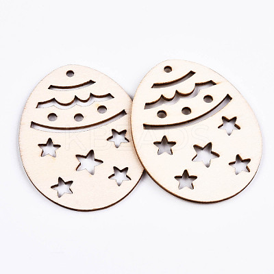 Undyed Natural Wooden Big Pendants WOOD-S058-009-1