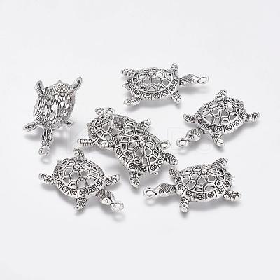 Tibetan Style Alloy Tortoise Pendants TIBEP-Q043-237-RS-1