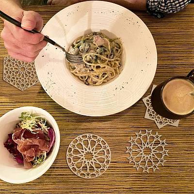 12Pcs 6 Styles Wood Cup Mats AJEW-CJ0001-37-1