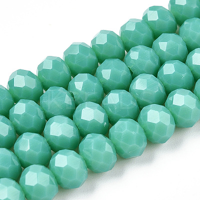 Opaque Solid Color Glass Beads Strands EGLA-A034-P6mm-D31-1