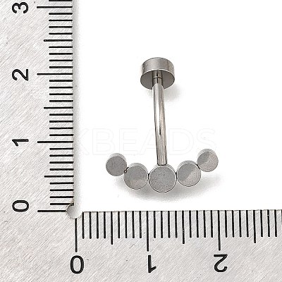 304 Stainless Steel Clear Cubic Zirconia Curved Barbell Belly Button Rings AJEW-D306-03P-04-1