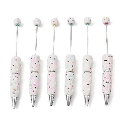 Iron Plastic Beadable Pen AJEW-B108-03A-1