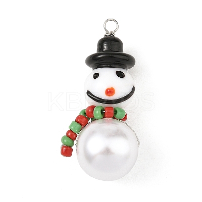 Christmas Handmade Lampwork Pendants PALLOY-JF06024-01-1