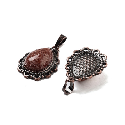 Synthetic Goldstone Teardrop Pendants G-K363-01R-26-1