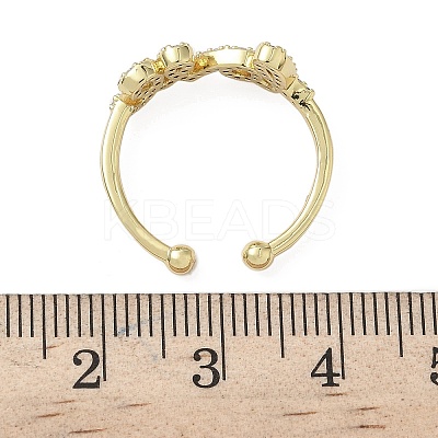 Brass Micro Pave Cubic Zirconia Cuff Rings RJEW-H256-03G-1
