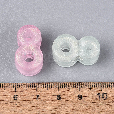 Luminous Frosted Transparent Acrylic Beads TACR-T029-21I-1