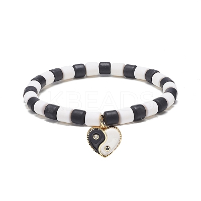 3Pcs 3 Style Handmade Polymer Clay Beaded Stretch Bracelets Set BJEW-JB08853-1